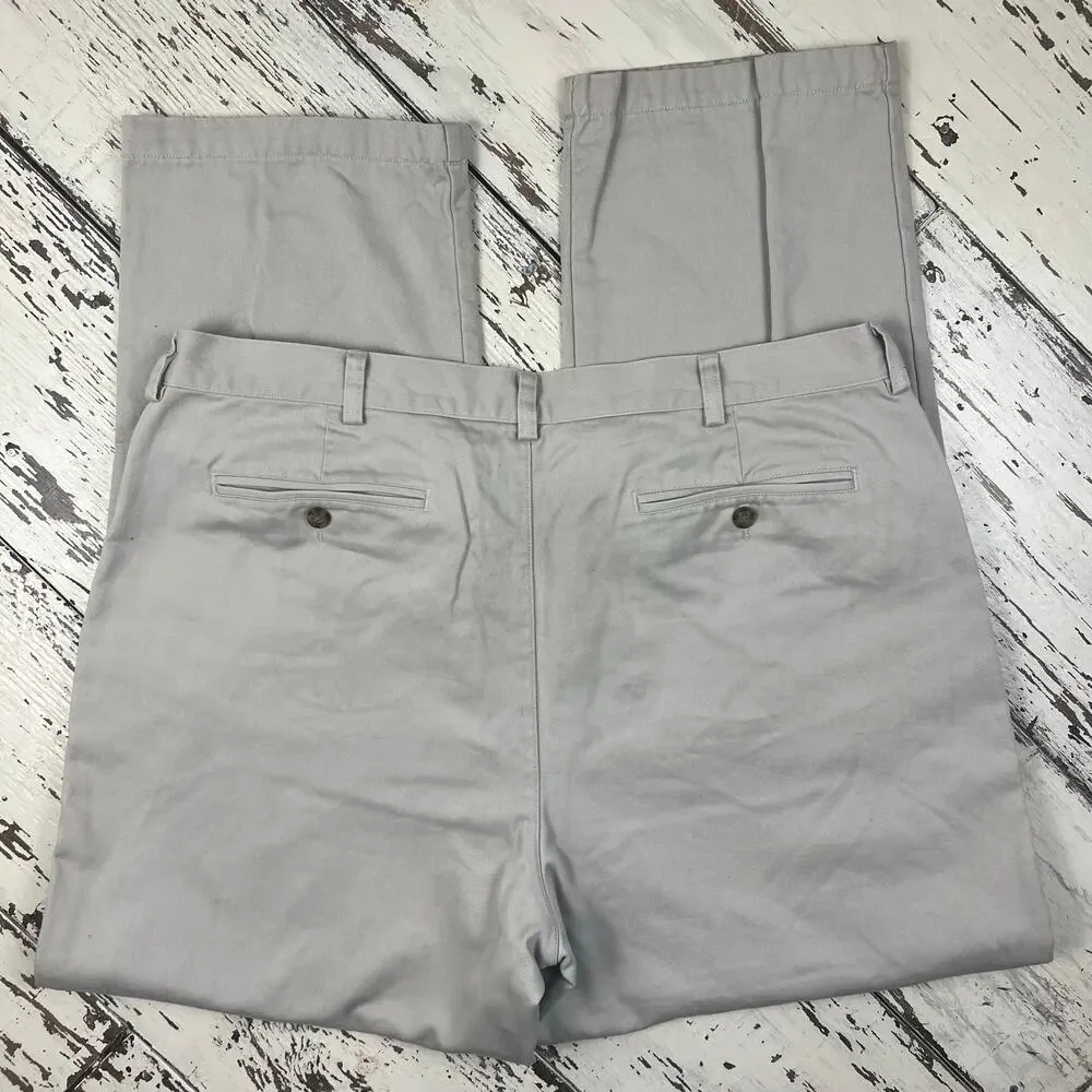 L.L. Bean flannel lined pants men’s 40x32 natural fit, flat front